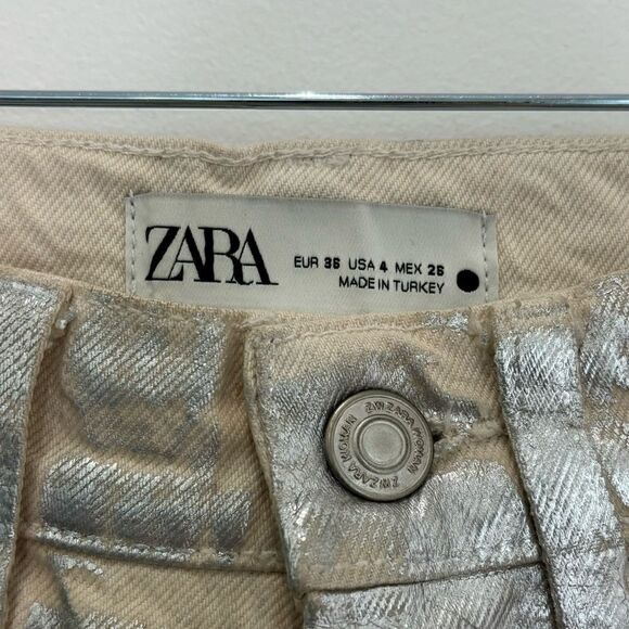 ZARA MID-RISE BOYFRIEND JEANS The Boy Boy Fit In Silver - Picture 9 of 10